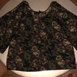 nine west cold shoulder blouse with flared sleeves